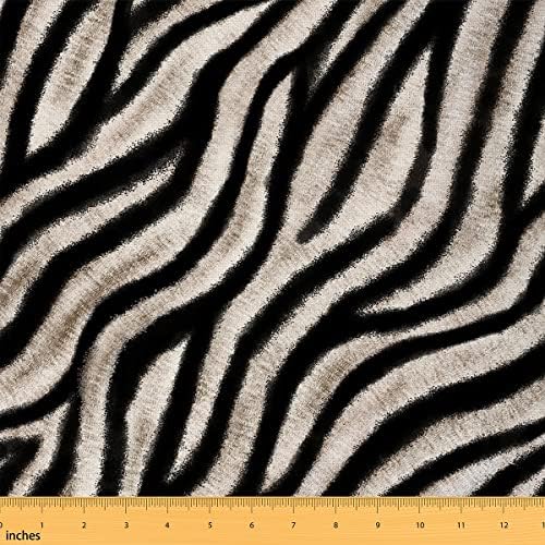 Tkanina za uzorak kože zebre pored dvorišta za stolice Afrička tkanina za presvlake divljih životinja za umjetnost DIY crno-bijele pruge dekorativna vodootporna Vanjska tkanina, 5 metara
