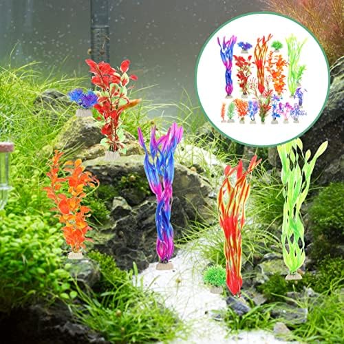 Ipetboom veštačke biljke veštačke biljke 17kom akvarijumska veštačka biljka plastične biljke akvarijuma akvarijski ukrasi za domaćinstvo