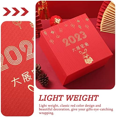 Cabilock Decor Decor Kineska novogodišnja poklon kutija Crvena papirna strana Party Barty Boxes 2023 Godina od dekoracija zečeva Kineska