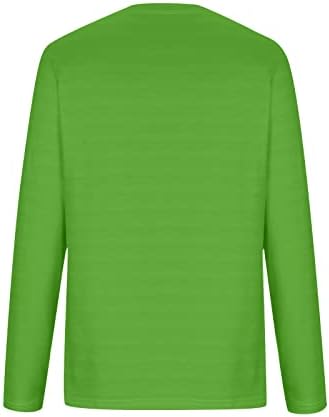 NOKMOPO žene Flannel majice Žene Ležerne prilike za ispis labavih okruglica Dugih rukava Patrick's Patrick's pulover tunike