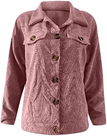 Prdecexlu Vintage školska festivalska jakna Ženska plus veličina dugih rukava pune boje kapute reverl corduroy fit dugmad