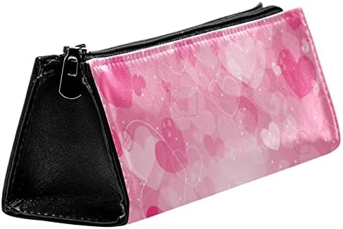 Tbouobt Torba za šminku patentno torbica Travel Kozmetički organizator za žene i djevojke, ružičasti srčani valentinovo