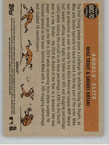 2020 TOPPS Arhiva Baseball 1960 Combo Cards 60cc-to Mike Trout / Shohei Ohtani Los Angeles Angels Službena MLB trgovačka kartica