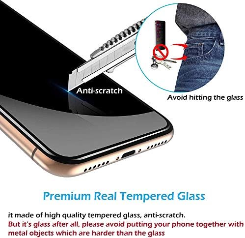 [2 Pakovanje] Ytaland Zaštita ekrana za privatnost za Xiaomi Redmi 9 / Redmi 9A / Redmi 9C, Anti Spy Anti Peep kaljeno staklo bez mjehurića za Xiaomi Redmi 9