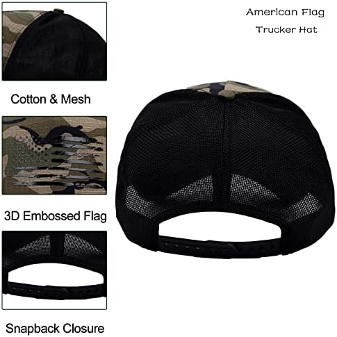 Liusuper Kamionska kapa sa američkom zastavom,Snapback bejzbol kapa Podesiva 3d reljefna mrežasta bejzbol kapa sa američkom zastavom