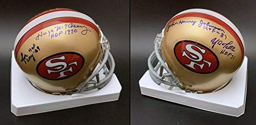 Ya Tittle Joe Perry Johnson McElhenny potpisan 49ers šlem PSA/DNK potpisani autogram NFL Mini šlemovi