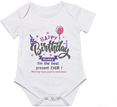 G-Amber Sretan rođendan tata Mama Dječaci Djevojčice Romper bodi dojenčad smiješno pismo kombinezon Outfit 0-24Months