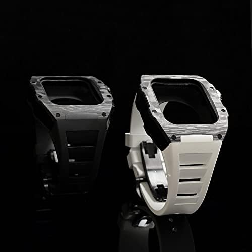 Kappde luksuzni karbonski stroj za karbon za Apple Watch 8 7 45mm 6 5 4 SE 44 mm Gumeni band DIY komplet za modifikaciju za iWatch 44mm 45mm