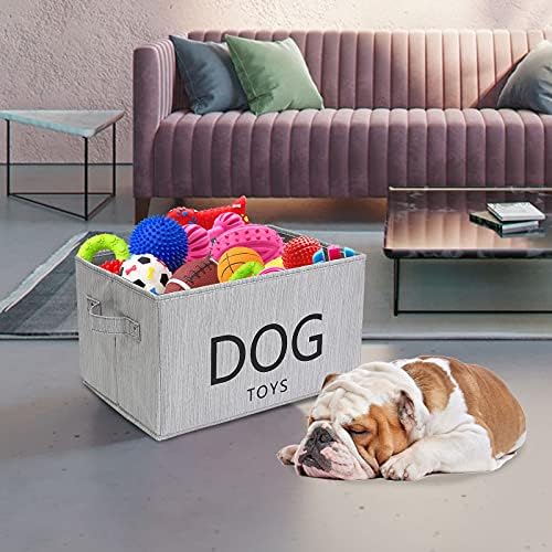 Posteljina-pamučna mješavina kante za pohranu pasa, košara za igračke pse, kante za odlaganje za psečke igračke - savršeno za organiziranje