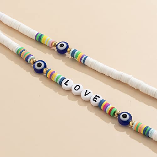 Personalizirane kreativne oči slova perle viseći vrat mobilni telefon lanac meka Keramika tkani geometrijski ljubavni ukrasi za ruke