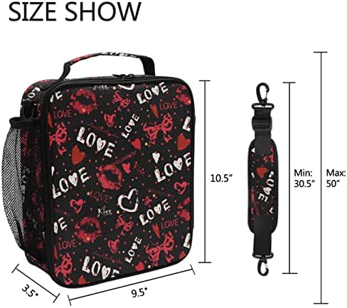 ZZXXB Kiss Rosette Love izolovana torba za ručak kutija za višekratnu upotrebu termo Cooler torba Tote Vanjska putna torba za piknik sa naramenicom za studente odrasle