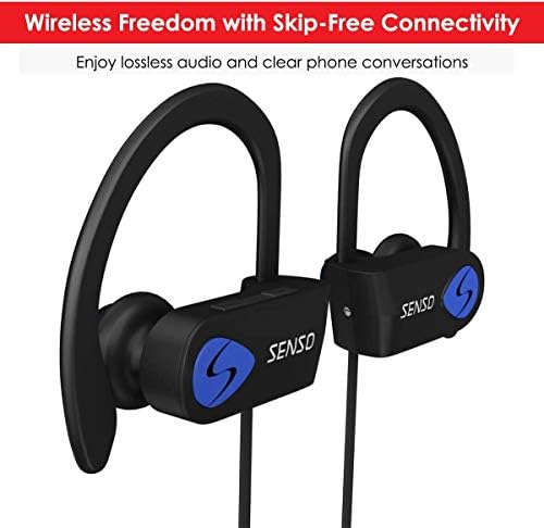 Senso Bluetooth slušalice, najbolje bežične sportske slušalice W / MIC IPX7 Vodootporni HD stereo zrno otporne u ušima za teretanu