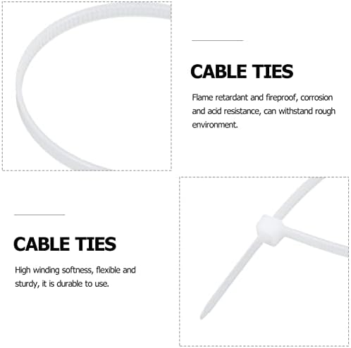 Doitool kabl kabel kabela kablovske veze kabelama crna kravata 1000pcs zip veze sa kravatama Nylon kabel bijeli zip veze 8 inčni bijeli zip veze, bijeli crne veze na otvorenom žice