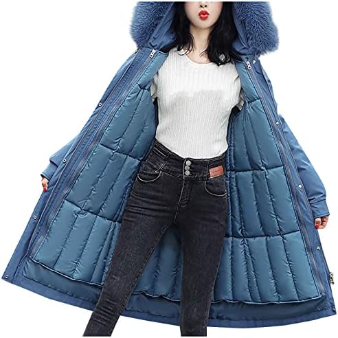 Zimska maxi jakna s kapuljačom, plus veličina čvrsta boja kapuljača navlaka nadupna vinootrna dolje Srednja dužina parka