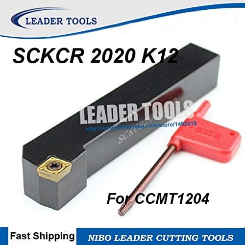 FINCOS Sckcr 2020 K12 CNC držač alata za okretanje,20 * 20 * 125 mm Vanjski alati za okretanje, zavrtite stezaljku držač strugove za umetak CCMT1204 -