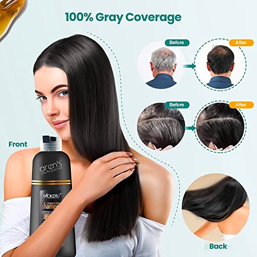 Arens Mokeru Instant Coconut Crni šampon za kosu za sivu kosu 3in1 za muškarce Žene Trajna crna boja za kosu Jednostavna upotreba