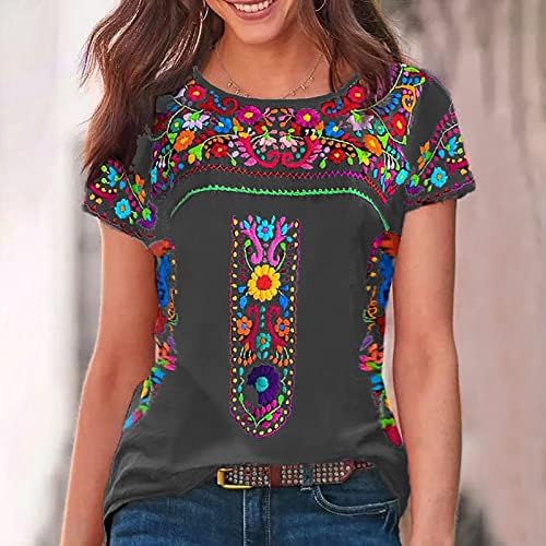 Cherla Teen Girl Chort rukavi kratkih rukava Ispis Bluzes T košulje Crewneck Victorian Renasance Seljačka parnapunk bluze 2023