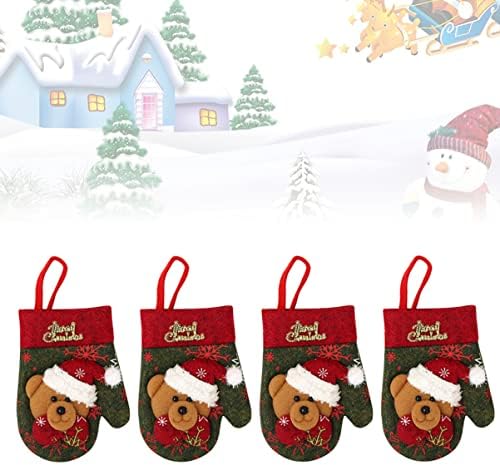Bestonzon 12 kom Dekoracija Božićne prekrivanje Rukavice za ručnoj torbi za večeru favorizira se u obliku čarape rezač ukras srebrne