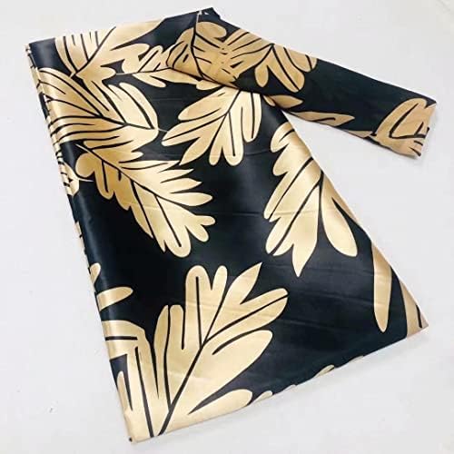 UK Zlatni Crni dizajner Afrička svilena Voštana tkanina čipkasti Print šifonska tkanina Nigerijski svileni satenski vosak za haljine 4yards+2yards-4 Yard i 2 Yards Nigerijska čipkasta tkanina za mladenke Švicarske Voile večernje haljine