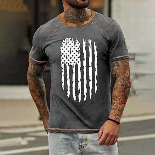 Dudubaby 4. srpnja Košulje MENS mišići 1776 Grafička majica kratkih rukava Termion Work American Flag