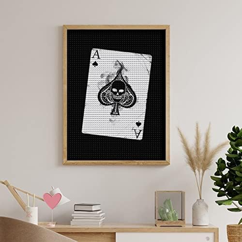 Ace Skull Poker Custom Diamond Slikarstvo DIY Full Bušilica Personalizirana fotografija Slika za kućni zidni umjetnički dekor