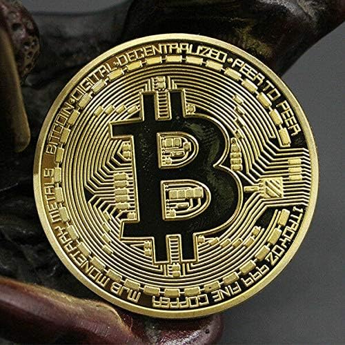 ArtktikaSupply 1pcs Gold Bitcoin Model Komemorativni kovanice BTC Metal Dekoracije kovanica