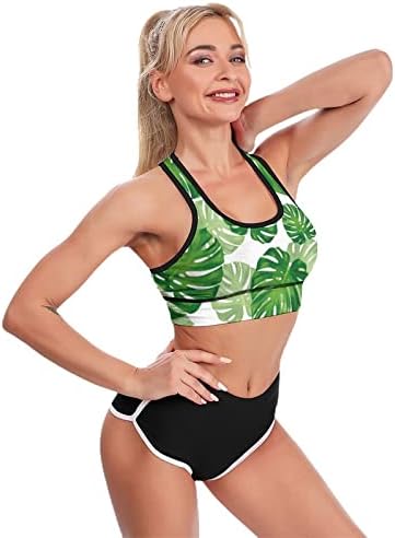 Tropsko lišće Monstera ženski sportski grudnjak podstavljeni joga bras teretana Fitness Carp Rezervoar za vježbanje vrhova