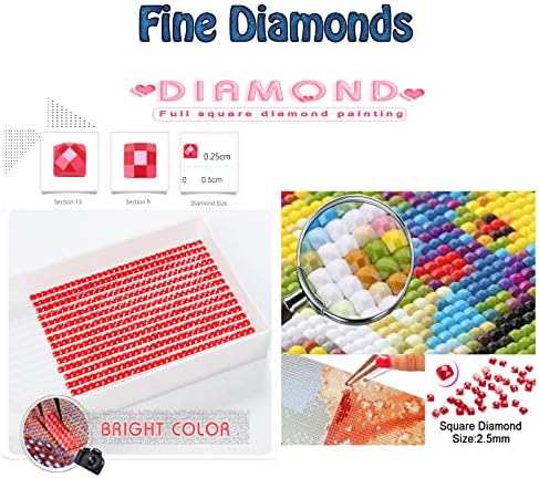 Dijamantni setovi za odrasle, Iris Diamond Art Kids početnik DIY 5D boja po brojevima, velikim punim bušilicama dijamantskih točkica
