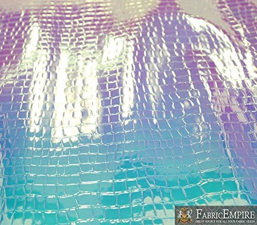 Fabric Empire Vinyl presvlake reljefni Krokodil holografski sjajna tkanina svijetlo plava 54 širok prodaje u dvorištu