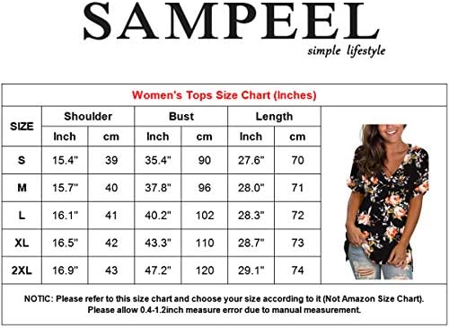Ženski vrhovi plus veličine cvjetnih majica labava FIT Ljetna odjeća Tees Side Split 3xl