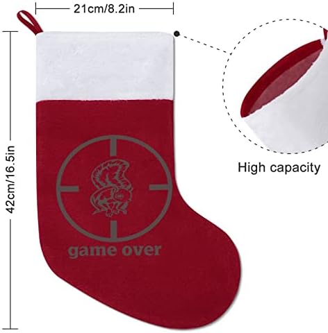Hunter Hunter Božićna čarapa Klasični viseći ukrasi Bijela manžetna bombonska torba za porodične zabavne ukrase