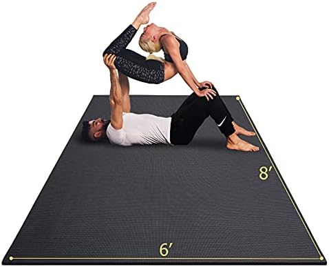 GXMMAT Extra Veliki joga mat 6'x8'x7mm, guste vježbe za kućnu podove za teretanu, neklizajući brza elastična bosonožna prostirka, netoksična ultra udobna kardio mat za pilates, istezanje, fitness