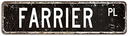 Farrier Retro Street Sign, Farrier Poklon Zidno umjetničko ukrasni znak, Farrier Custom Metal znak za zidni dekor seoskim kućama, 3 x 12 inča