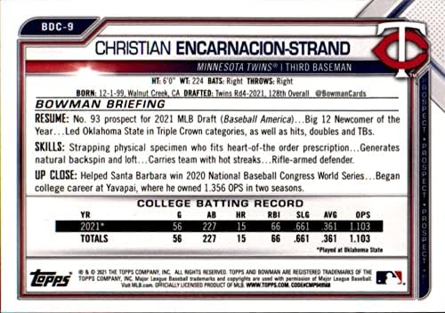2021 Hrome Chrome # BDC-9 Christian Encarnacion-Strand RC Rookie Minnesota Twins MLB bejzbol trgovačka kartica