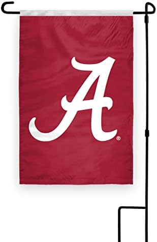 Alabama University Grimson Tide Ream Logo Vrtne zastave - 12x18 inčni dvostrani ispisani zamotani pleteni poliester sa 12 najlonskim