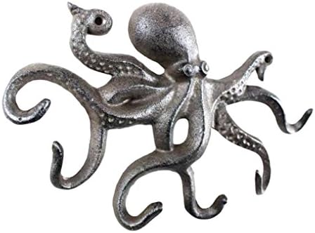 Kuka od livenog željeza hobotnice 11 inča - ukrasna kuka - SealIfe metalna zidna kuka