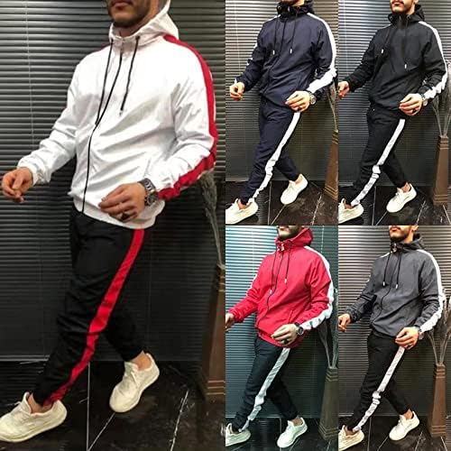 Muška staza s kapuljačom, ležerna odjeća atletski duks za muškarce Jogging odijela 2 komada dukseva za vježbanje Zip Jacket set