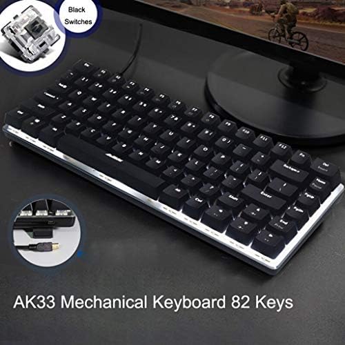 Ak33 mehanička tastatura Plava Crna Switch 82-tipke sa pozadinskim osvjetljenjem Gaming Keyboard Ua6