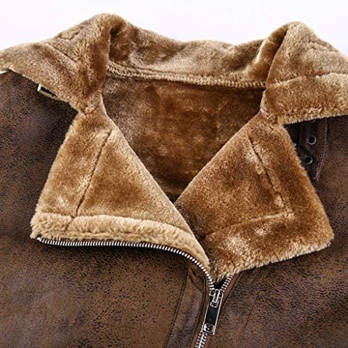 Muška zimska jakna za teretna jakna Vintage Sunn-down Okrug Solidacija kože od kože obložene zadebljano vojni kaput bluza
