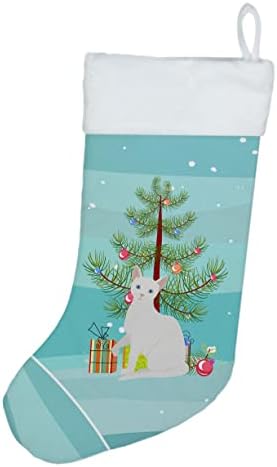 Caroline's blaga CK4745CS Arabian Mau Cat Merry Božićne božićne čarape, kamin Viseće čarape Božićna sezona Dekor zabave Obiteljski