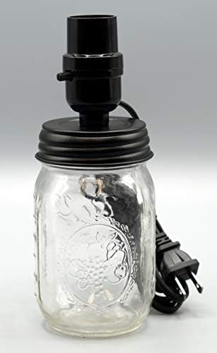 Creative Hobiji DIY Mason konzerviranje voća Jar lampa Izrada Kit je unaprijed žičani i jednostavan za korištenje - crna boja poklopac