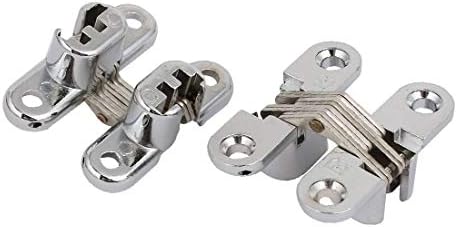 Novi LON0167 Namještaj na vratima Izdvojeno metalno preklop klizanje Pouzdan efikasnost Cross Hinge Srebrni ton 2pcs