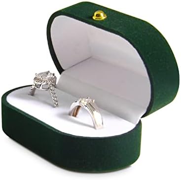 Wislist baršunasta dvostruka kutija za vjenčanje-elegantan Držač prstena za njega i nju, nosač prstena u rustikalnom stilu, MR i Mrs