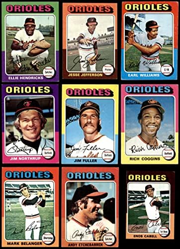 1975 TOPPS Baltimore Orioles Team Set Baltimore Oriole VG + Orioles