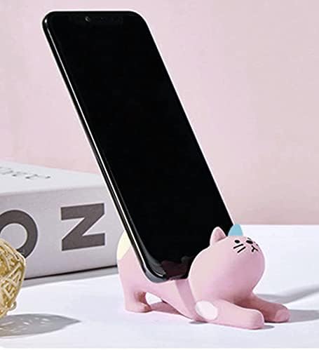 Lifexquiseter ružičasti štand za pametne telefone za stol, Slatka kawaii držač telefona za iPad, iphone, huawei, Samsung, Xiaomi, 2 u 1 Lijepi životinjski desktop ukrasi Početna Dekor sa štandom pametnih telefona