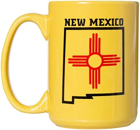 Državna zastava Novog Meksika - 15oz Deluxe dvostrana šolja za čaj od kafe
