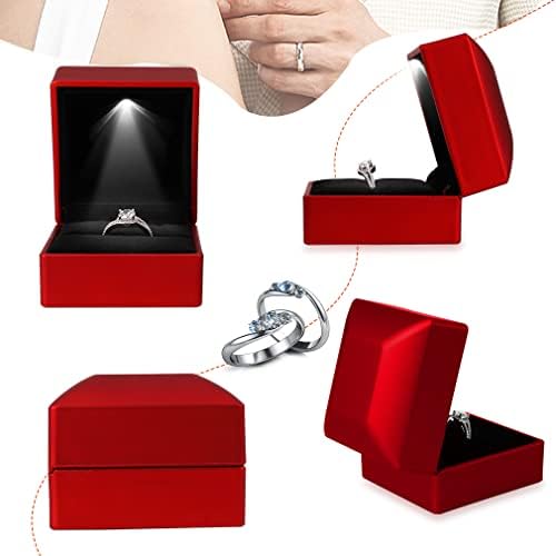 iSuperb 2kom LED prsten kutija osvijetljeni prsten slučaj nakit displej za prijedlog, angažman, vjenčanje, poklon