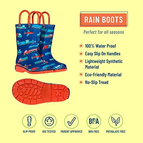 Wildkin Kids 12 inčni ruksak, kišobran, torba za ručak i veličina 2 Rainboots Ultimate Bundle Essentials