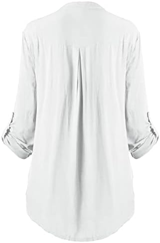 NOKMOPO WOMENS T majice Grafička modna labava casual plus veličina čipka V-izrez majica s dugim rukavima