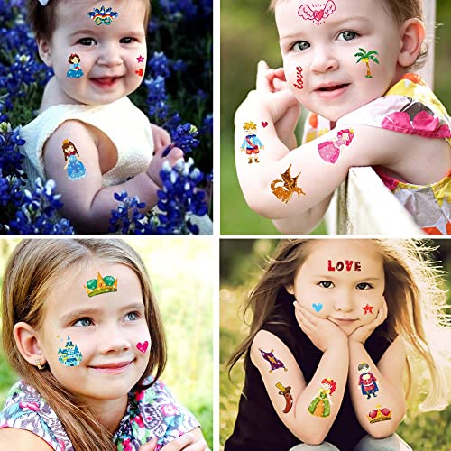 jctato 10 listova blistajuće privremene tetovaže za djecu crtane princeze lažne tetovaže naljepnice za djecu dječake djevojke za rođendanski